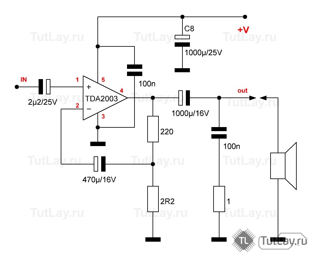 Тда 2003 схема усилителя